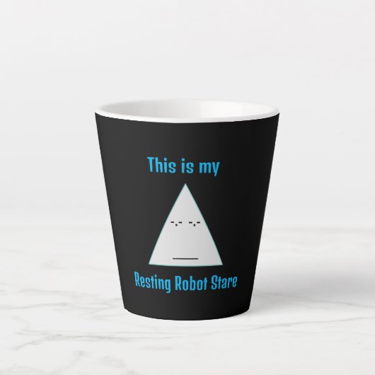 Resting Robot Stare- Latte Mok (Voorkant)