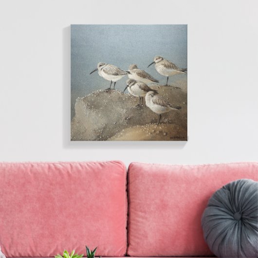 Resting Sanderlings #2 Schilderij van Ezartesa Canvas Afdruk (Insitu (Woonkamer))