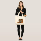 Resting Tiger Grote Tote Bag (Voorkant (model))