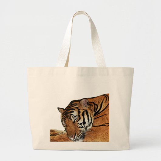 Resting Tiger Grote Tote Bag (Voorkant)