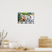 Resting Tiger Portrait Poster (Keuken)