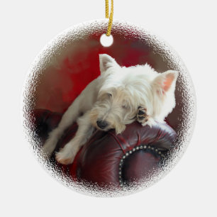 Resting Westie Keramisch Ornament