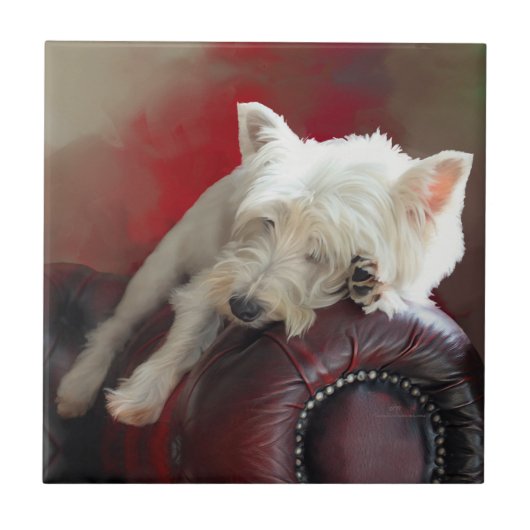 Resting Westie Tegeltje (Voorkant)