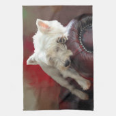 Resting Westie Theedoek (Verticaal)