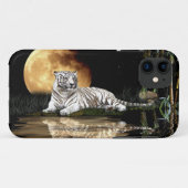 Resting White Tiger & Moon Big Cat Willife Case-Mate iPhone Case (Achterkant (horizontaal))