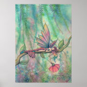 Resting Willow Flower Fairy Fantasy Kunst Poster (Voorkant)