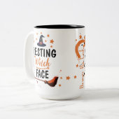 Resting Witch Face - Aangepaste foto Halloween Mok (Voorkant links)