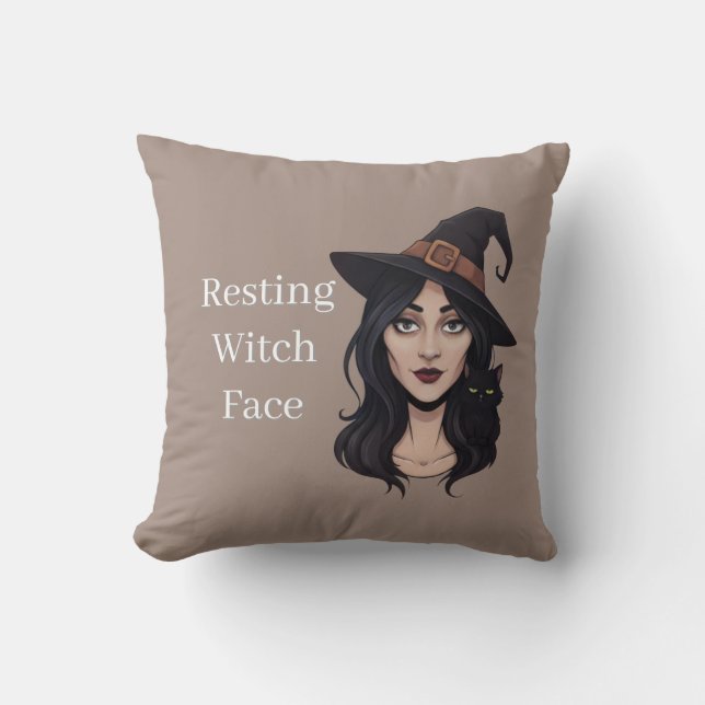 Resting Witch Face | Funny Halloween  Kussen (Voorkant)
