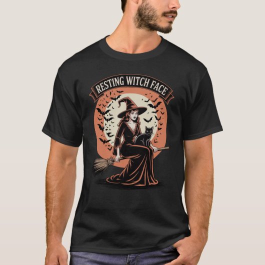 Resting Witch Face Funny Halloween T-shirt (Voorkant)