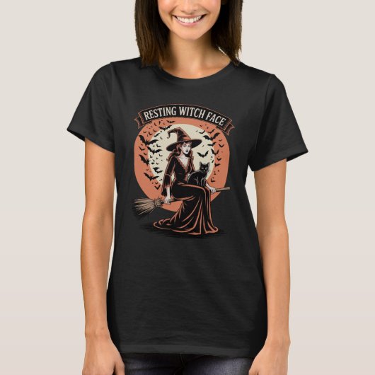 Resting Witch Face Funny Halloween T-shirt (Voorkant)