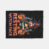 Resting Witch Face Funny Sarcastic Halloween Rude  Fleece Deken (Voorkant (Horizontaal))
