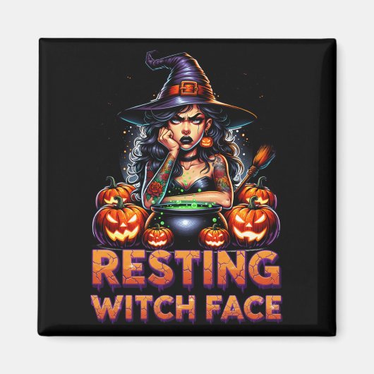 Resting Witch Face Funny Sarcastic Halloween Rude Magneet (Voorkant)