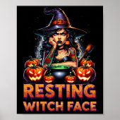 Resting Witch Face Funny Sarcastic Halloween Rude Poster (Voorkant)