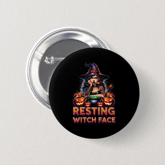 Resting Witch Face Funny Sarcastic Halloween Rude Ronde Button 5,7 Cm (Voorkant /achterkant)
