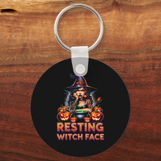 Resting Witch Face Funny Sarcastic Halloween Rude Sleutelhanger (Voorkant)