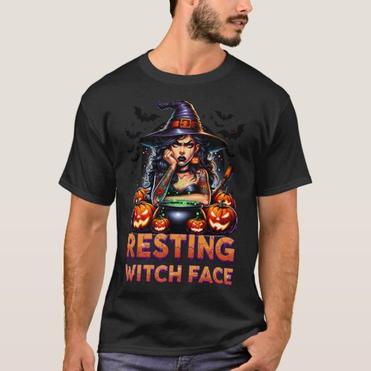 Resting Witch Face Funny Sarcastic Halloween Rude  T-shirt (Voorkant)