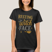Resting Witch Face Glitter Halloween T-shirt (Voorkant)