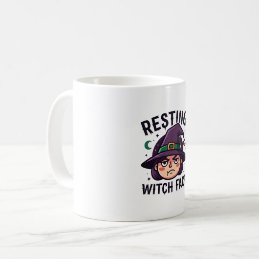 Resting Witch Face Grappig Halloween Spooky Koffiemok (Voorkant links)