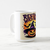 Resting Witch Face - Grappige Halloween pompoen Koffiemok (Voorkant links)