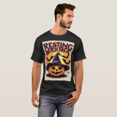 Resting Witch Face - Grappige Halloween pompoen T-shirt (Voorkant volledig)
