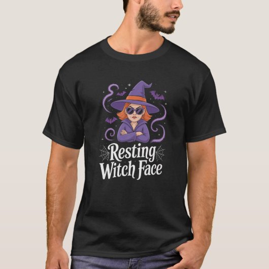 Resting Witch Face Halloween Costume Funny Premium T-shirt (Voorkant)
