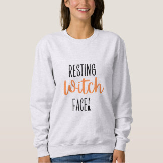 Resting Witch Face Halloween Shirt - Grijs