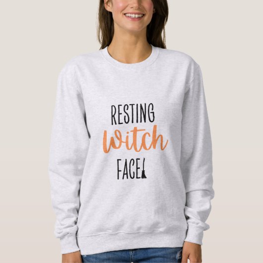 Resting Witch Face Halloween Shirt - Grijs (Voorkant)