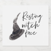 Resting Witch Face | Happy Halloween | Fun Quote | Bier Etiket (Enkel label)