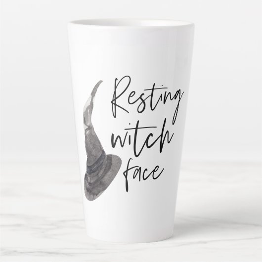 Resting Witch Face | Happy Halloween | Fun Quote | Latte Mok (Voorkant)