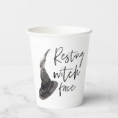 Resting Witch Face | Happy Halloween | Fun Quote | Papieren Bekers (Achterkant)
