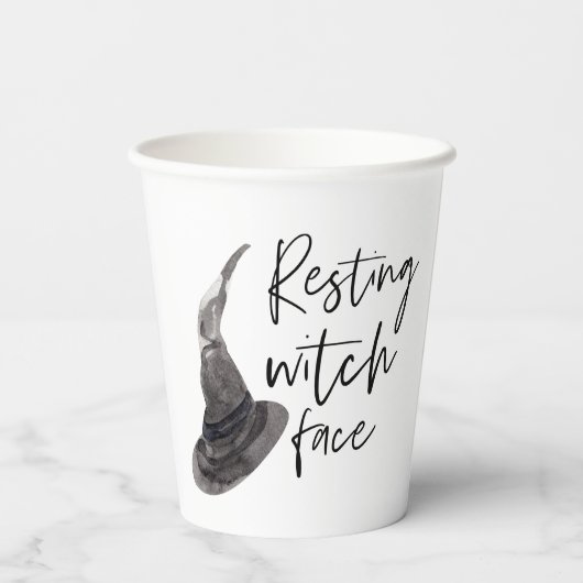 Resting Witch Face | Happy Halloween | Fun Quote | Papieren Bekers (Achterkant)