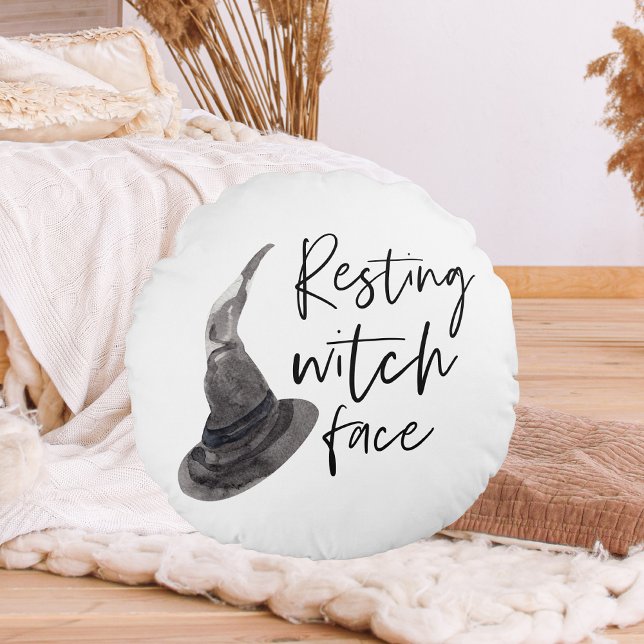 Resting Witch Face | Happy Halloween | Fun Quote | Rond Kussen (Creator heeft geüpload)