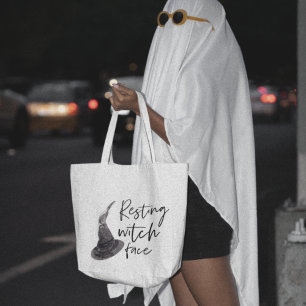 Resting Witch Face   Happy Halloween   Fun Quote   Tote Bag