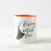 Resting Witch Face | Happy Halloween | Fun Quote | Tweekleurige Koffiemok (Center)