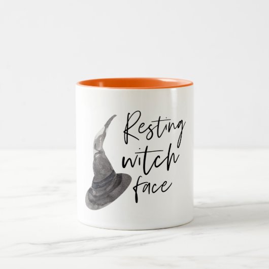 Resting Witch Face | Happy Halloween | Fun Quote | Tweekleurige Koffiemok (Center)