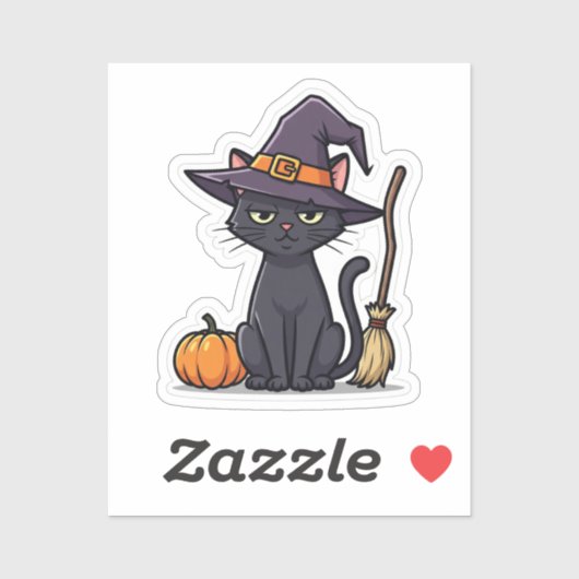Resting Witch Face - Judgy Cat Halloween Sticker (Vel)