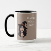 Resting Witch Face Mug | Halloween Coffee Cup Mok (Links)