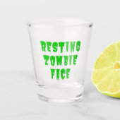 Resting Zombie Face - Funny Halloween 2022 Shot Glas (Voorkant)