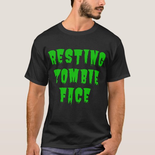 Resting Zombie Face - Funny Halloween 2022 T-shirt (Voorkant)