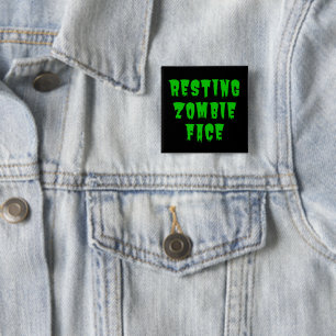 Resting Zombie Face - Funny Halloween 2022 Vierkante Button 5,1 Cm