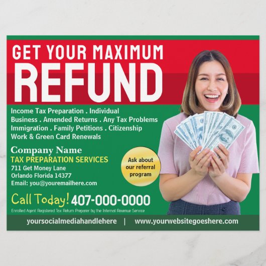 Restitutie belastingvoorbereiding (preparer) flyer (Voorkant)