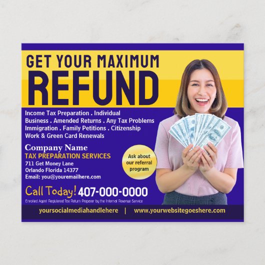 Restitutie belastingvoorbereiding (preparer) flyer (Voorkant)