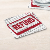 Restitutiestempel inkomstenbelasting kartonnen onderzetters (Schuin)