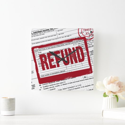 Restitutiestempel inkomstenbelasting vierkante klok (Huis)