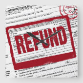 Restitutiestempel inkomstenbelasting vierkante klok (Voorkant)