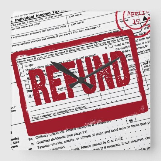 Restitutiestempel inkomstenbelasting vierkante klok (Voorkant)