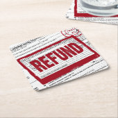 Restitutiestempel op 1040 belastingformulier kartonnen onderzetters (Schuin)