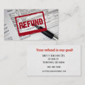 Restitutiestempel op het belastingformulier 1040 visitekaartje (Voorkant / Achterkant)