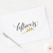 restjes | Moderne Typografie en Faux Gold Branch Ovale Sticker (Envelop)
