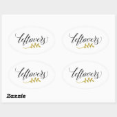 restjes | Moderne Typografie en Faux Gold Branch Ovale Sticker (Vel)